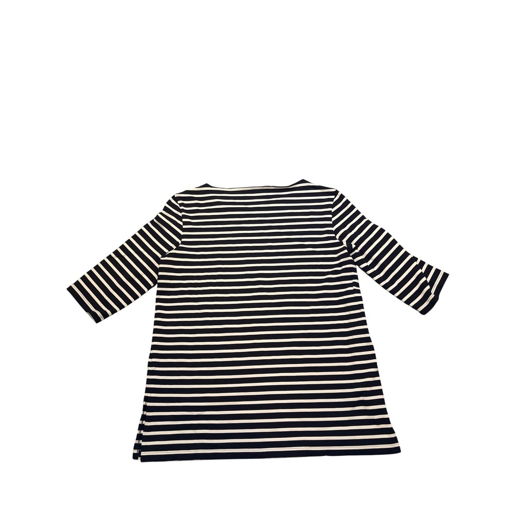 Saint James Navy and White Striped Long Sleeve Tee - Picture 2 of 8